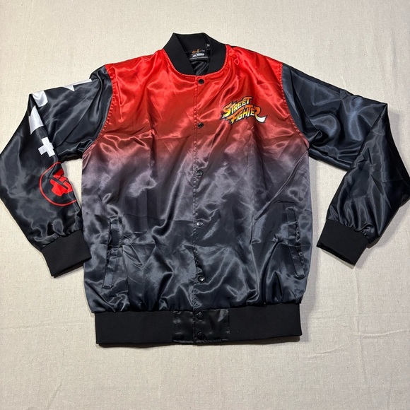 Street Fighter X Nerds Shoryuken Bomber Jacket Men’s Jacket Size Medium Vintage - Picture 1 of 5
